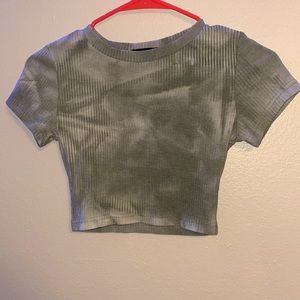 Shein Green Tie Dye Crop Top